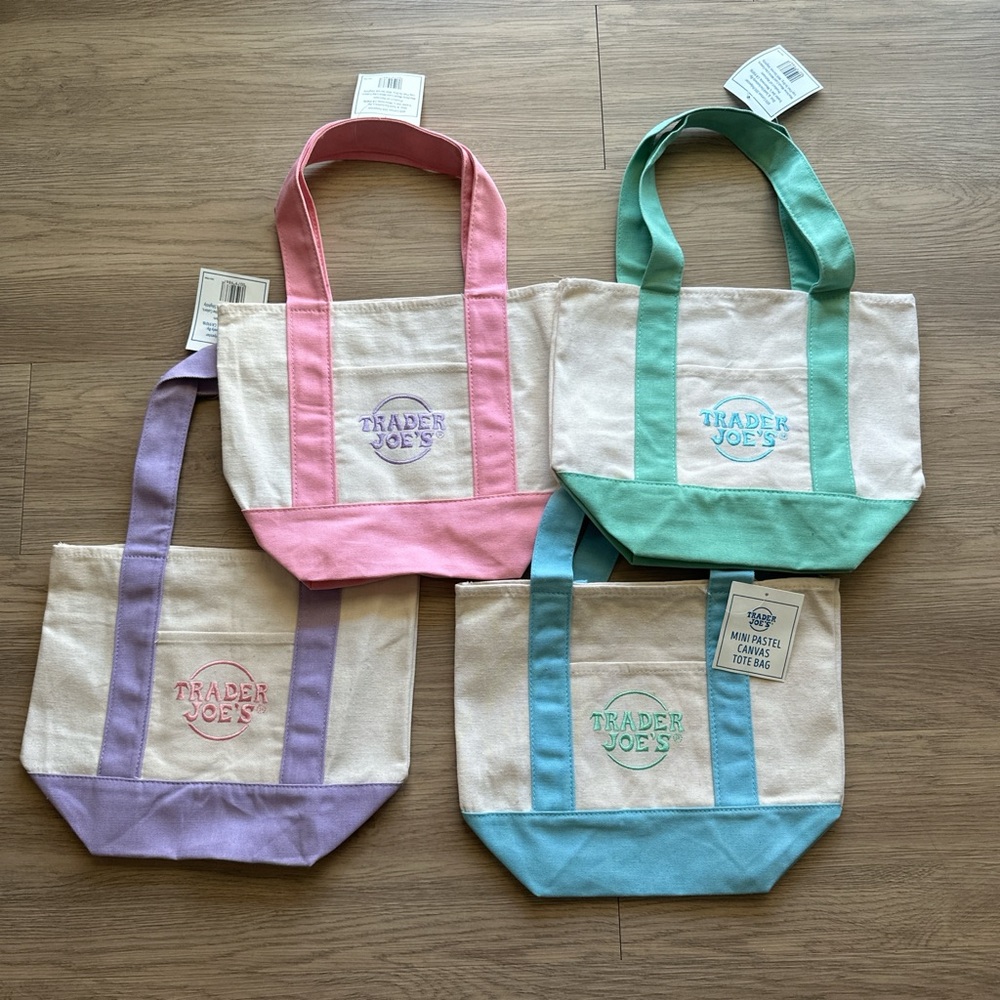 Trader Joe’s mini canvas tote bags